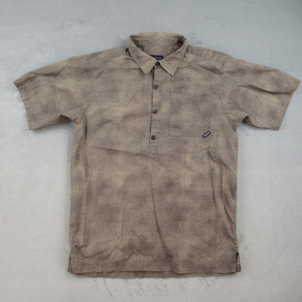 Patagonia Mens Small Brown Abstract Print Organic Cotton Pullover Shirt 52285S6